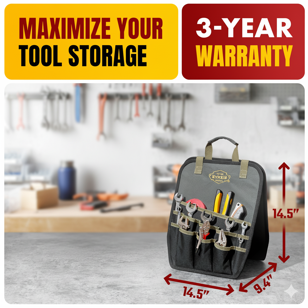 Ryker Bag ProStand 26-Pocket Foldable Tool Organizer – Heavy-Duty, Portable Stand for Professionals