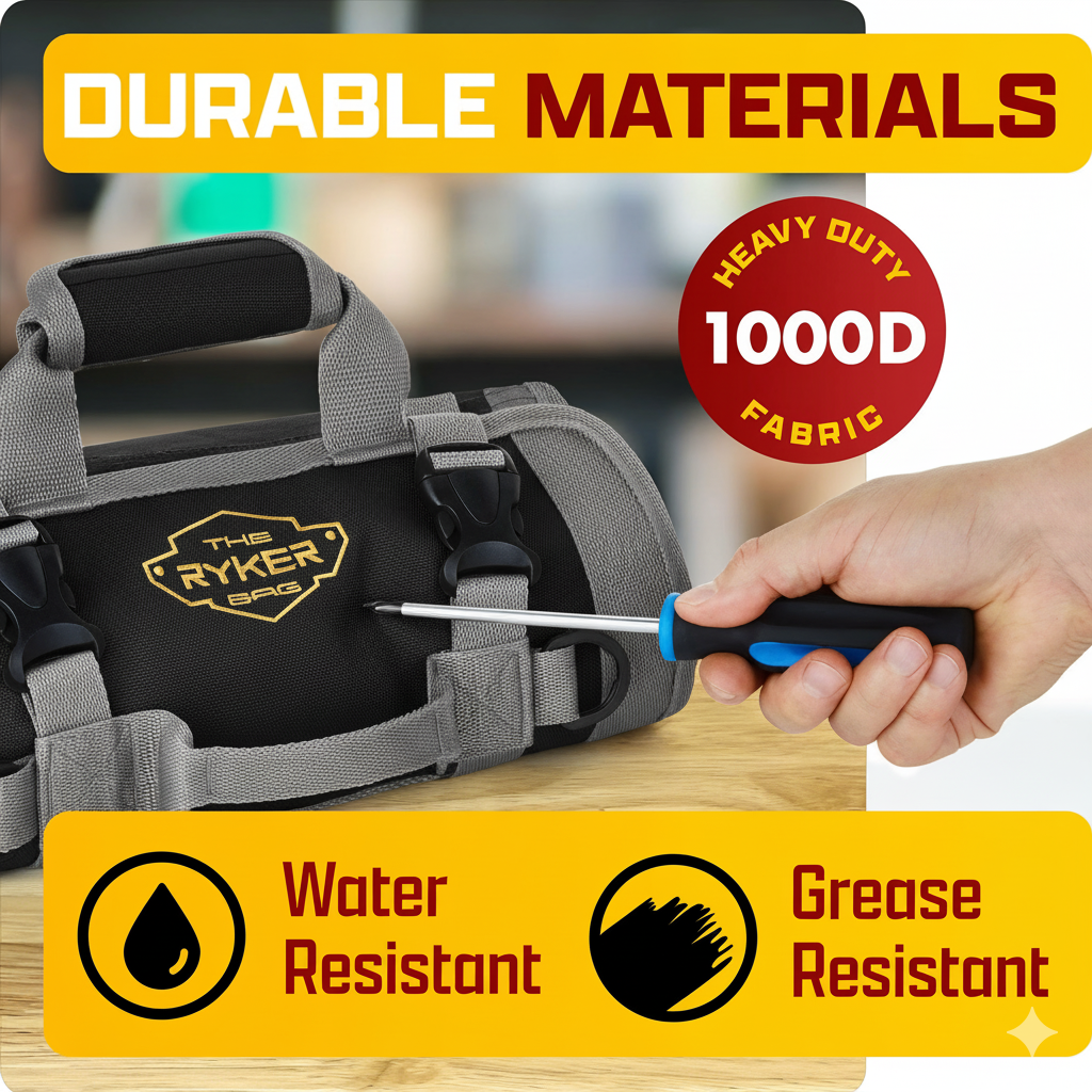 Personalized Customized-Name Black Original Tool Roll Organizer