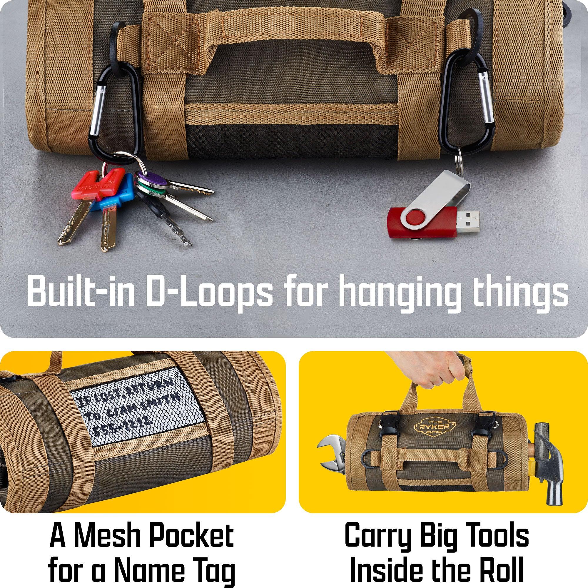 The Ryker Bag | Tool Roll Bag with built in D loops for hanging