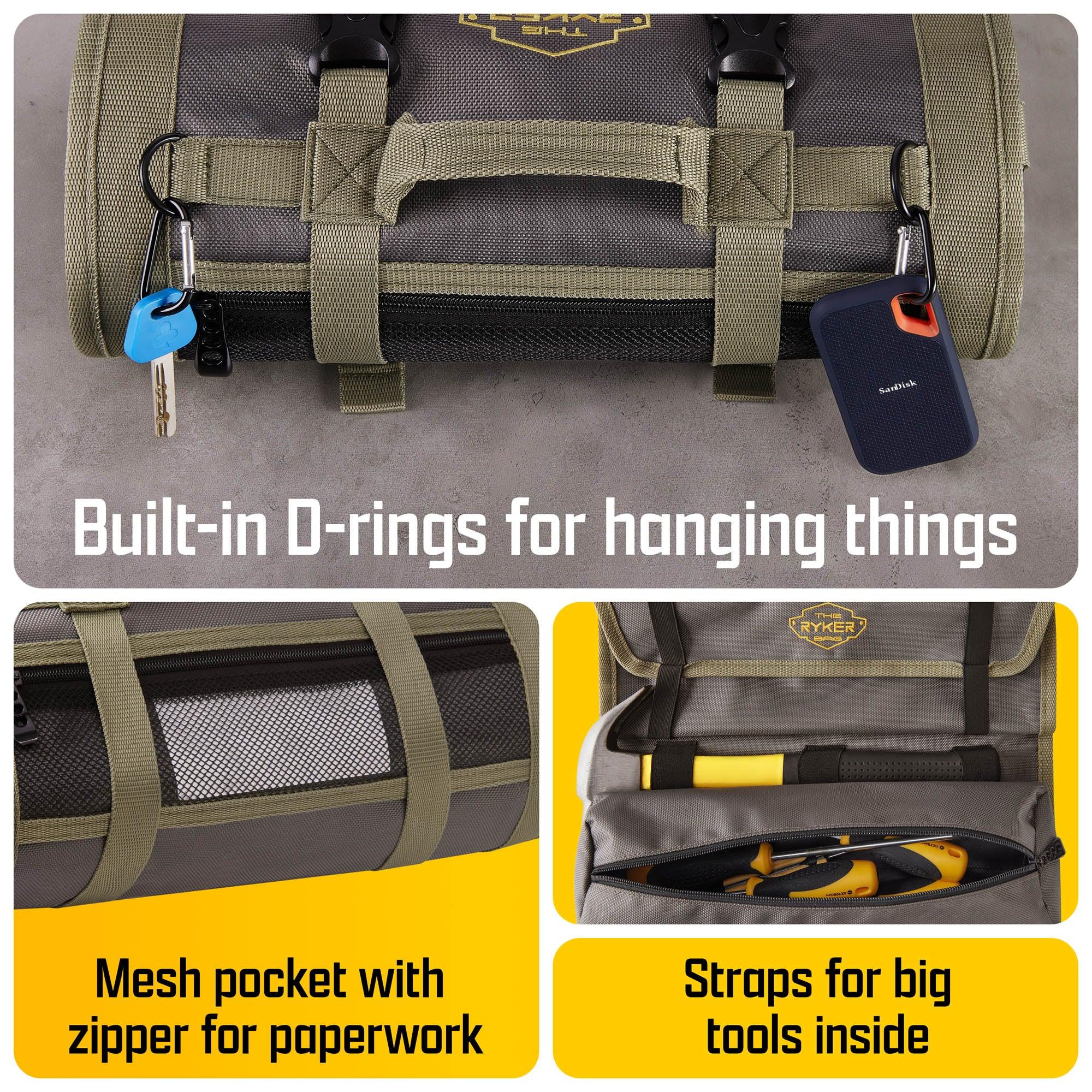 The Ryker Bag | PRO Tool Roll Bag with built in D rings for hanging